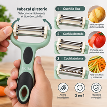 Pelador de Verduras 3 en 1 Acero Inoxidable 15 cm - Multimenaje