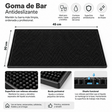 Goma de Bar Antideslizante Negra 45x30 cm Jiwins