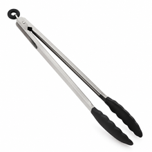 Pinza de Cocina Acero Inoxidable con Silicona Negra 40 cm - Multimenaje