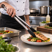 Pinza de Cocina Acero Inoxidable con Silicona Negra 40 cm - Multimenaje