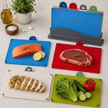 Set 4 Tablas de Cortar Codificadas con Soporte 30x20cm - Multimenaje