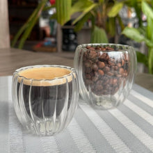 Vaso Para Café Ondulado Doble Pared De Vidrio Borosilicato 7x8cm Multimenaje