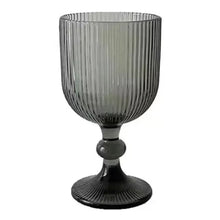 Copa Vino Estriada Vidrio Gris 350ml 16x9x9cm - Multimenaje