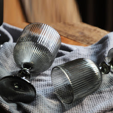 Copa Vino Estriada Vidrio Gris 350ml 16x9x9cm - Multimenaje