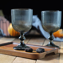 Copa Vino Estriada Vidrio Gris 350ml 16x9x9cm - Multimenaje