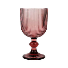 Copa Vino Estriada Vidrio Morado 350ml 16x9x9cm - Multimenaje