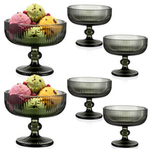 Copa Postre Estriada Vidrio Gris 300ml 12x10x10cm - Multimenaje