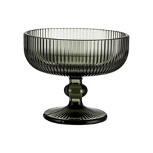 Copa Postre Estriada Vidrio Gris 300ml 12x10x10cm - Multimenaje