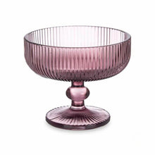 Copa Postre Estriada Vidrio Morado 300ml 12x10x10cm - Multimenaje