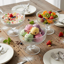 Copa Postre Estriada Vidrio Transparente 300ml 12x10x10cm - Multimenaje