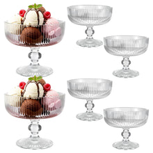 Copa Postre Estriada Vidrio Transparente 300ml 12x10x10cm - Multimenaje
