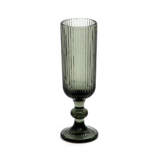 Copa Flauta Estriada Vidrio Gris 150ml 18,5x5,5x5,5cm - Multimenaje