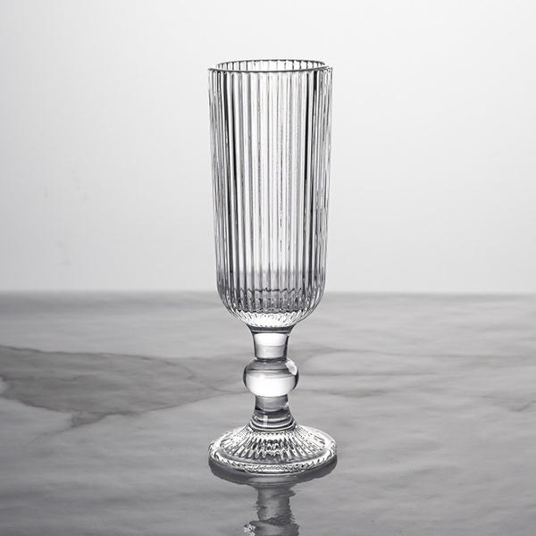 Copa Flauta Estriada Vidrio Transparente 150ml 18,5x5,5x5,5cm - Multimenaje
