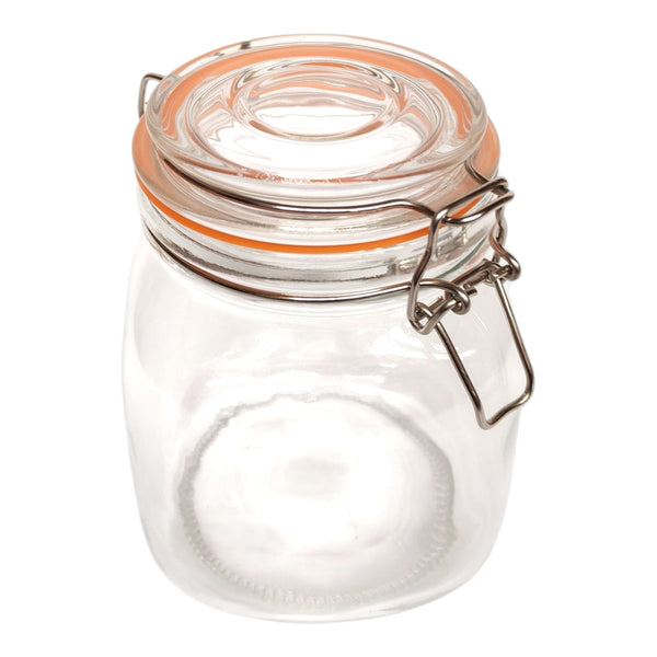 FRASCO VIDRIO CON TAPA HERMETICA 1LT WENS