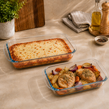 Asaderas Para Horno Rectangulares Set 2 Piezas Vidrio Transparente - Vitta
