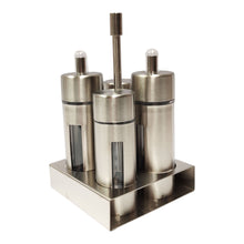 ALCUZA VIDRIO INOX. 4 PZAS. MULTIMENAJE