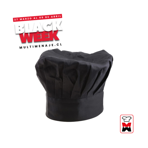 Gorro Chef Negro - Multimenaje