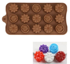 Molde Chocolate Silicona Mix Flores - Multimenaje