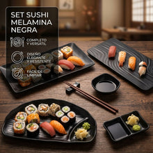 Plato Sushi Melamina Negra 29x13Cm Multimenaje