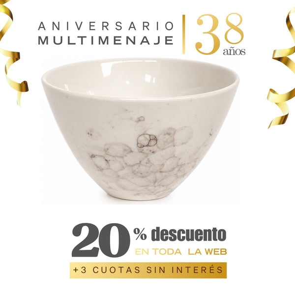 Bowl de Porcelana Burbujas 14 cm Multimenaje - Aniversario 38 años