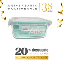 Contenedor Vidrio Hermético Cuadrado 740cc - Allegra - Aniversario 38 años