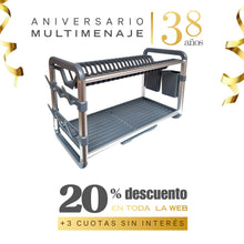 Secador Platos Aluminio 2 Pisos Stella 61x27cm Multimenaje - Aniversario 38 años