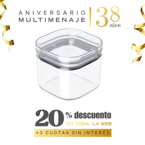 Organizador Con Tapa Hermética Transparente 450ml - Uz - Aniversario 38 años