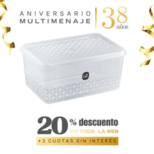 Contenedor Con Tapa Multiuso Polipropileno Transparente 2lt - Uz - Aniversario 38 años