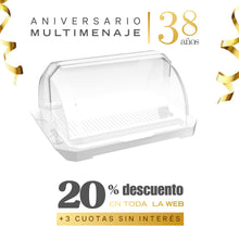 Porta Pasteles Con Tapa Basculante Transparente 18,2x37,9x31,1cm - Uz - Aniversario 38 años