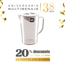 Jarro Con Tapa Poliestireno Transparente 2lt - Uz - Aniversario 38 años