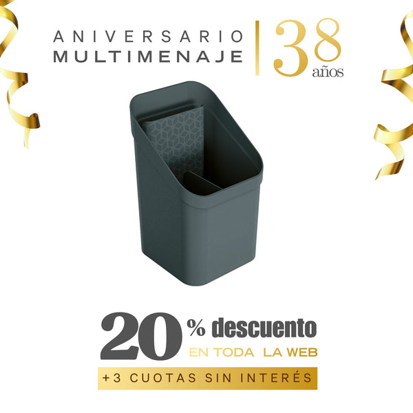 Escurridor De Servicios Gris 18,5x9,6x9,2cm - Uz - Aniversario 38 años