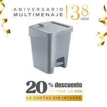 Basurero Con Pedal Gris 15lt - Uz - Aniversario 38 años