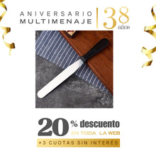 Espátula Pastelera Lisa Acero Inoxidable Con Mango Plástico Negro 25cm - Multimenaje - Aniversario 38 años