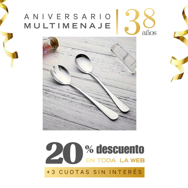 Cucharas Ensaladas 2 Pzas Acero Inoxidable 25cm - Multimenaje - Aniversario 38 años