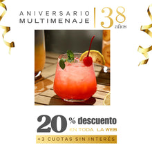 Vaso de Vidrio 490 ml 10x10x10 cm - Red Cherry - Aniversario 38 años