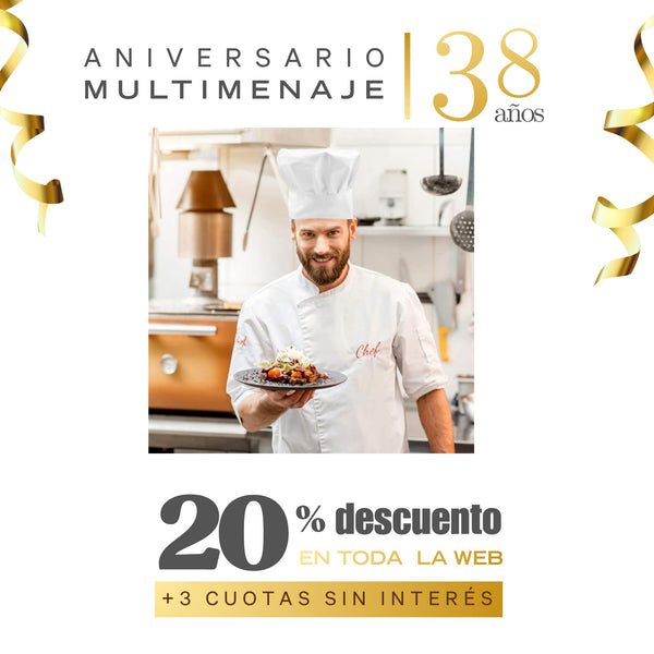 Gorro Chef Blanco - Multimenaje - Aniversario 38 años