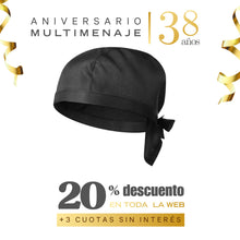 Bandana Chef Negra - Multimenaje - Aniversario 38 años