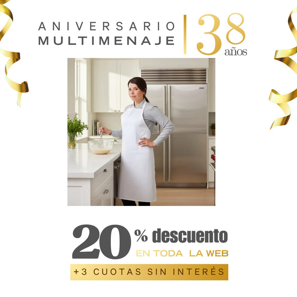 Pechera Blanca 78x66 - Multimenaje - Aniversario 38 años