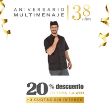 Chaqueta Chef Negra Con Respirador Talla XXL - Multimenaje - Aniversario 38 años