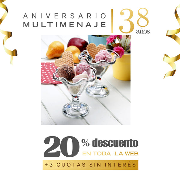 Copa Helado Vittoria Vidrio 240cc 13,5x14cm - Alegra - Aniversario 38 años