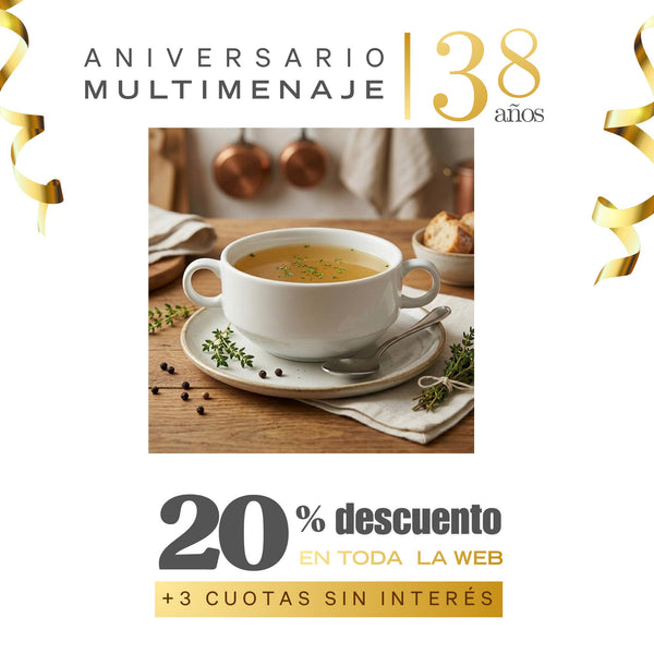 Taza Consomé Porcelana Blanca 10cm - Condor - Aniversario 38 años