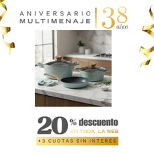 Batería Mónaco 5 Piezas Inducción Aluminio Fundido Antiadherente Verde Agua - Seki - Aniversario 38 años