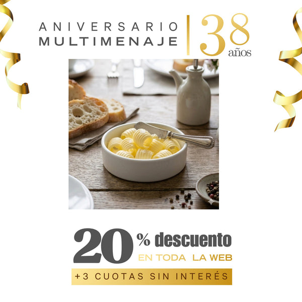 Pocillo Mantequilla Porcelana Blanca 7,5cm - MTH - Aniversario 38 años