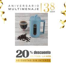 Cafetera Émbolo Roma Celeste 600ml - Oroley - Aniversario 38 años