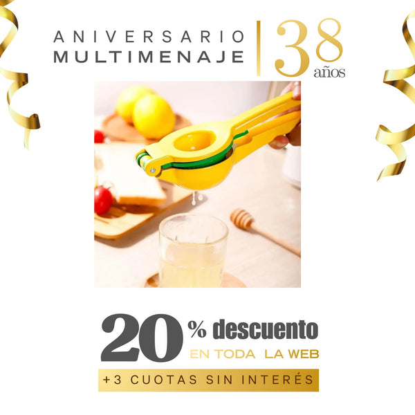 Exprimidor Manual Amarillo 22 Cm - Multimenaje - Aniversario 38 años