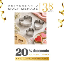Cortador Galletas Corazón 3 Piezas Acero Inoxidable - Multimenaje - Aniversario 38 años