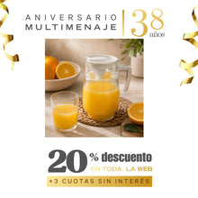 Jarro Para Jugo Con Tapa 1,6 Litros Vidrio Transparente - Vitta - Aniversario 38 años