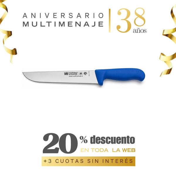 Cuchillo Carnicero Profesional Azul 22,5 cm - Martínez y Gascón - Aniversario 38 años