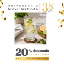 Vaso Alto de Vidrio Cartagena 470 ml 9 x 16 cm-  Multimenaje - Aniversario 38 años