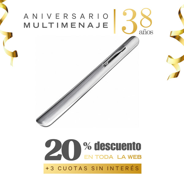 Recogemigas de Mesa Acero Inoxidable 15 cm con Clip - Multimenaje - Aniversario 38 años